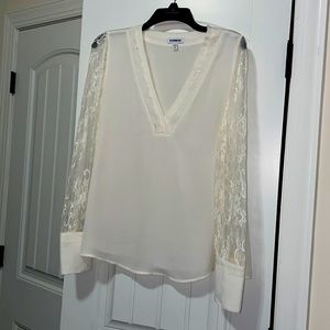 Ivory colored long sleeve lace dressy shirt